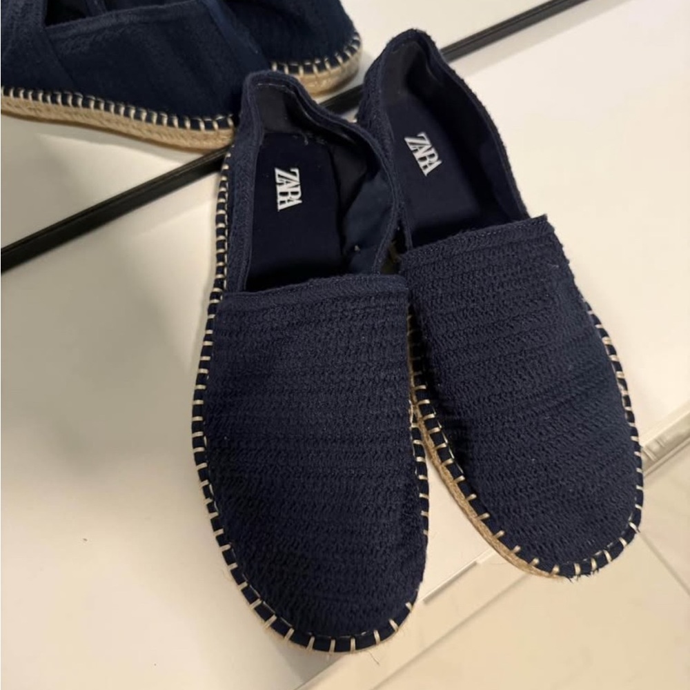 Zara Blue Loafers Slip-Ons Casual Comfort